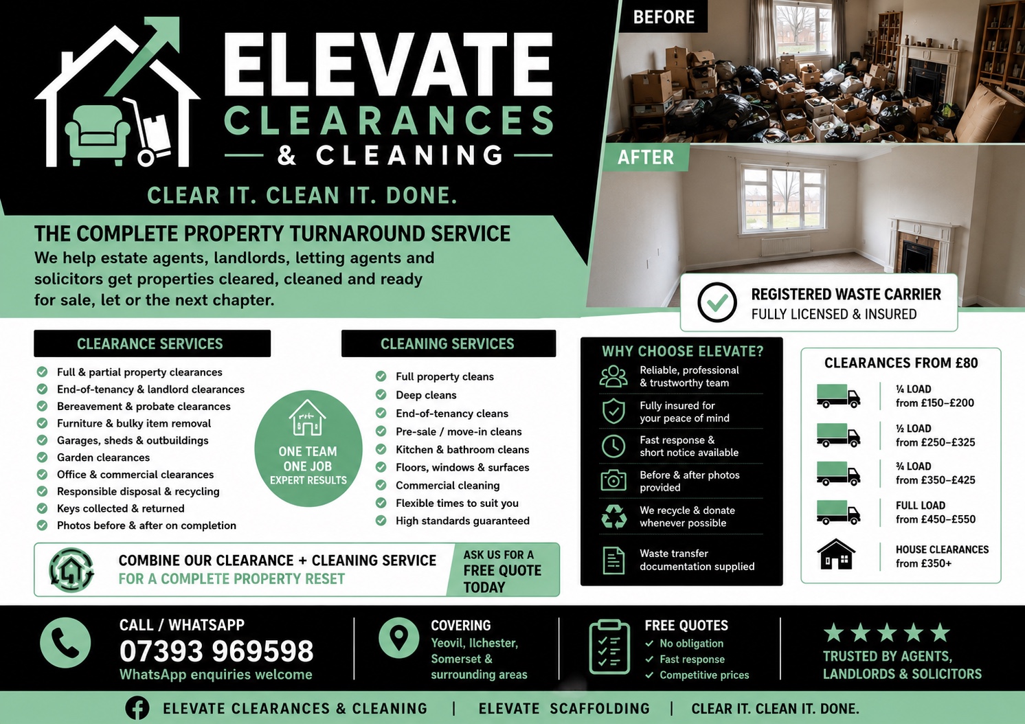 Elevate clearance and cleaning services